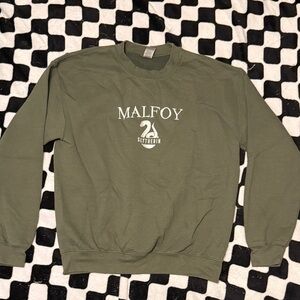 Green Embroidered Slytherin Crewneck